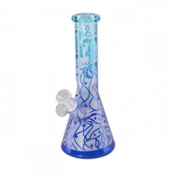 Black Leaf Sandblast Ice Bong Blue